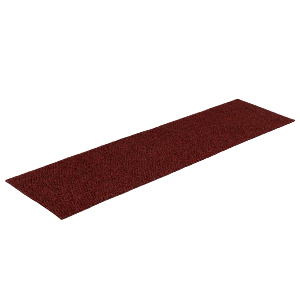 Self-adhesive stair mats 15 pieces. Rectangular 76x20 cm red