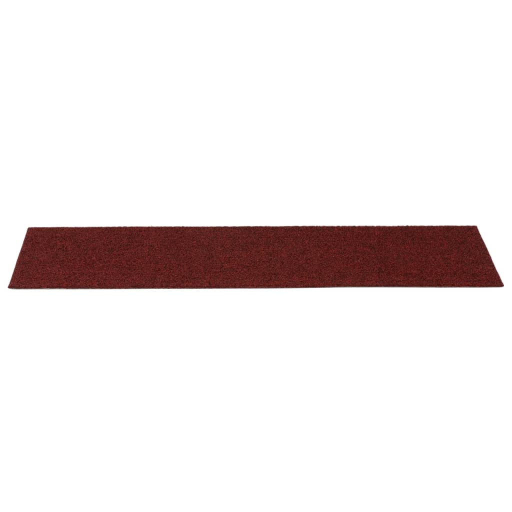 Self-adhesive stair mats 15 pieces. Rectangular 76x20 cm red