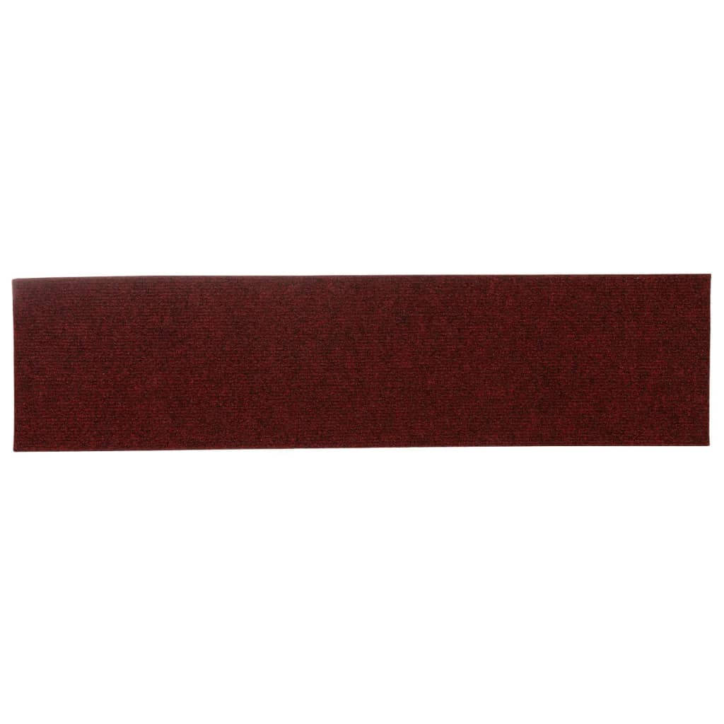 Self-adhesive stair mats 15 pieces. Rectangular 76x20 cm red