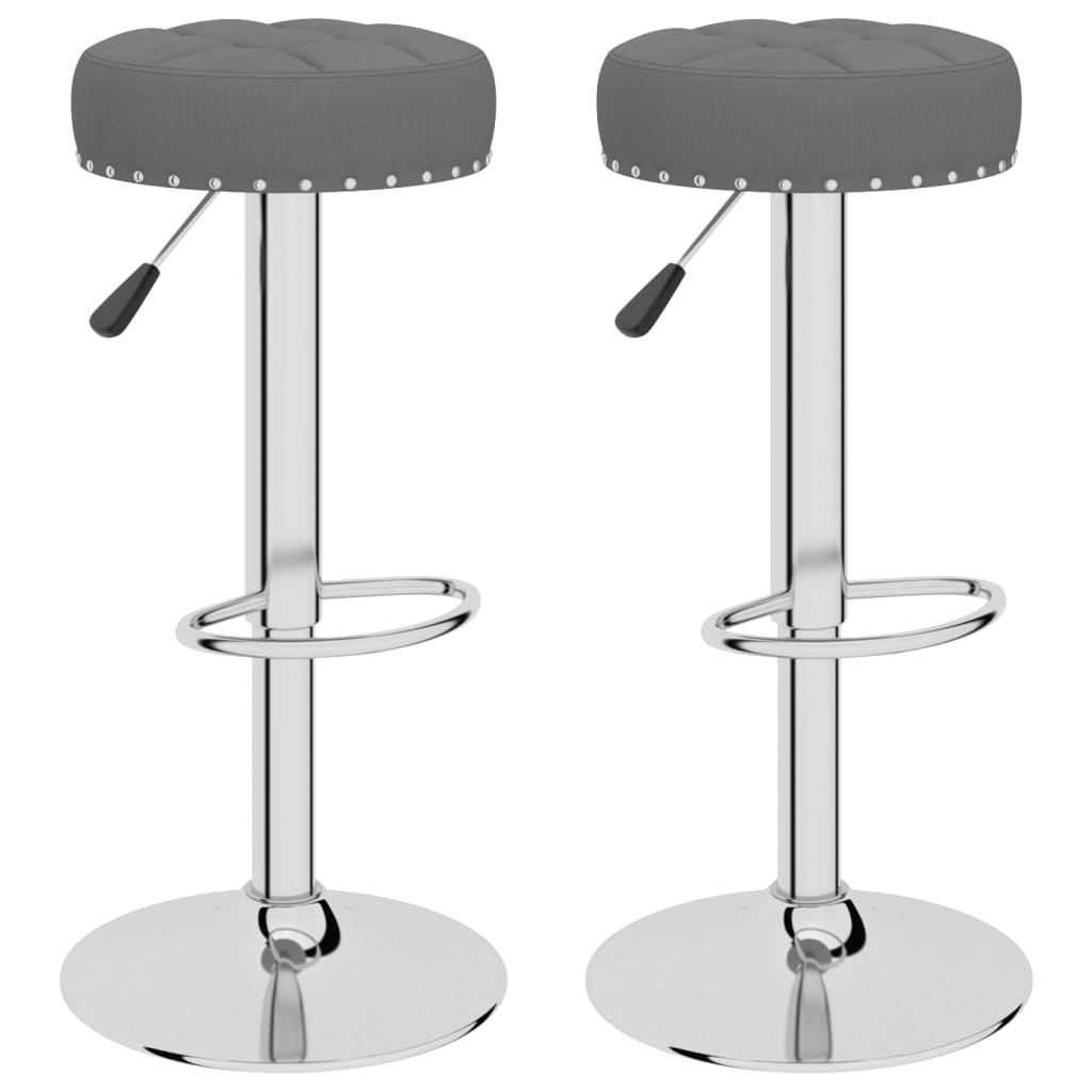 Bar stools 2 pcs. Dark gray fabric