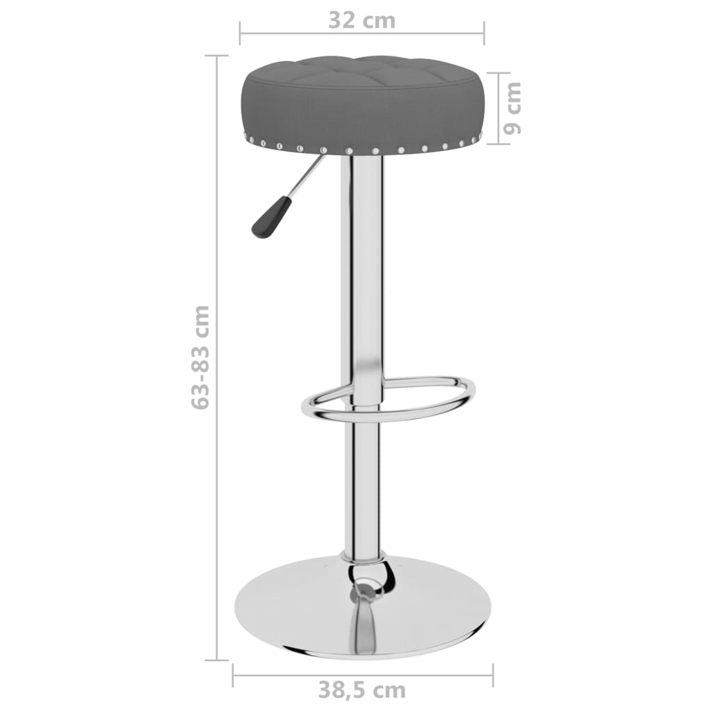 Bar stools 2 pcs. Dark gray fabric