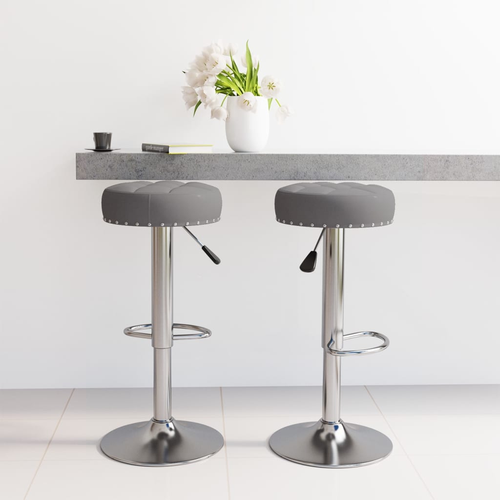 Bar stools 2 pcs. Dark gray fabric