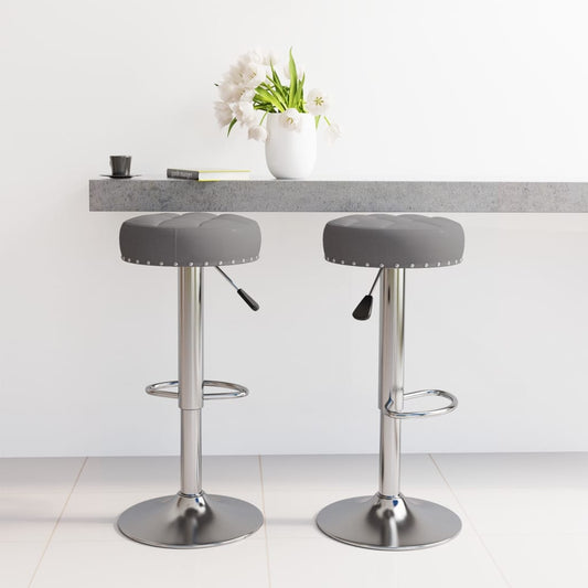 Tabourets de bar 2 pcs.Tissu gris foncé
