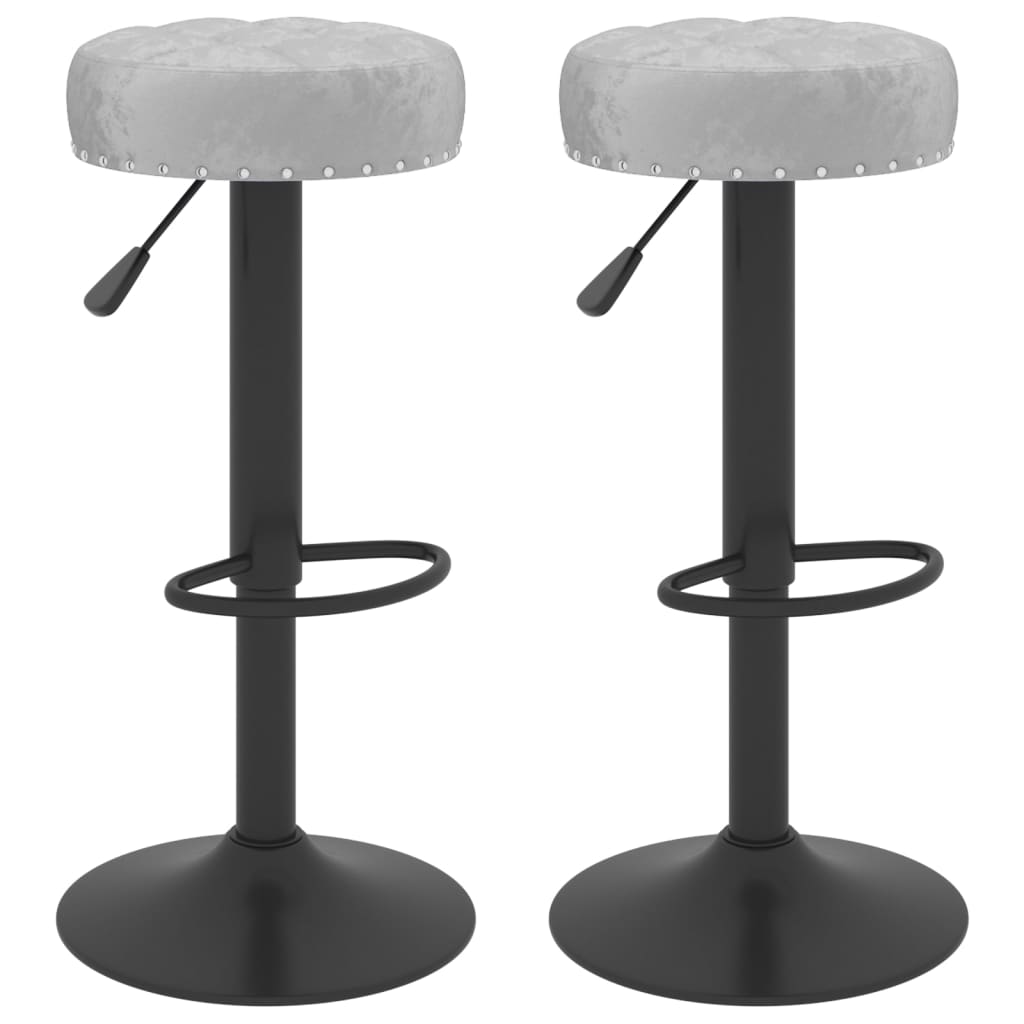 Bar stools 2 pcs. Gray velvet