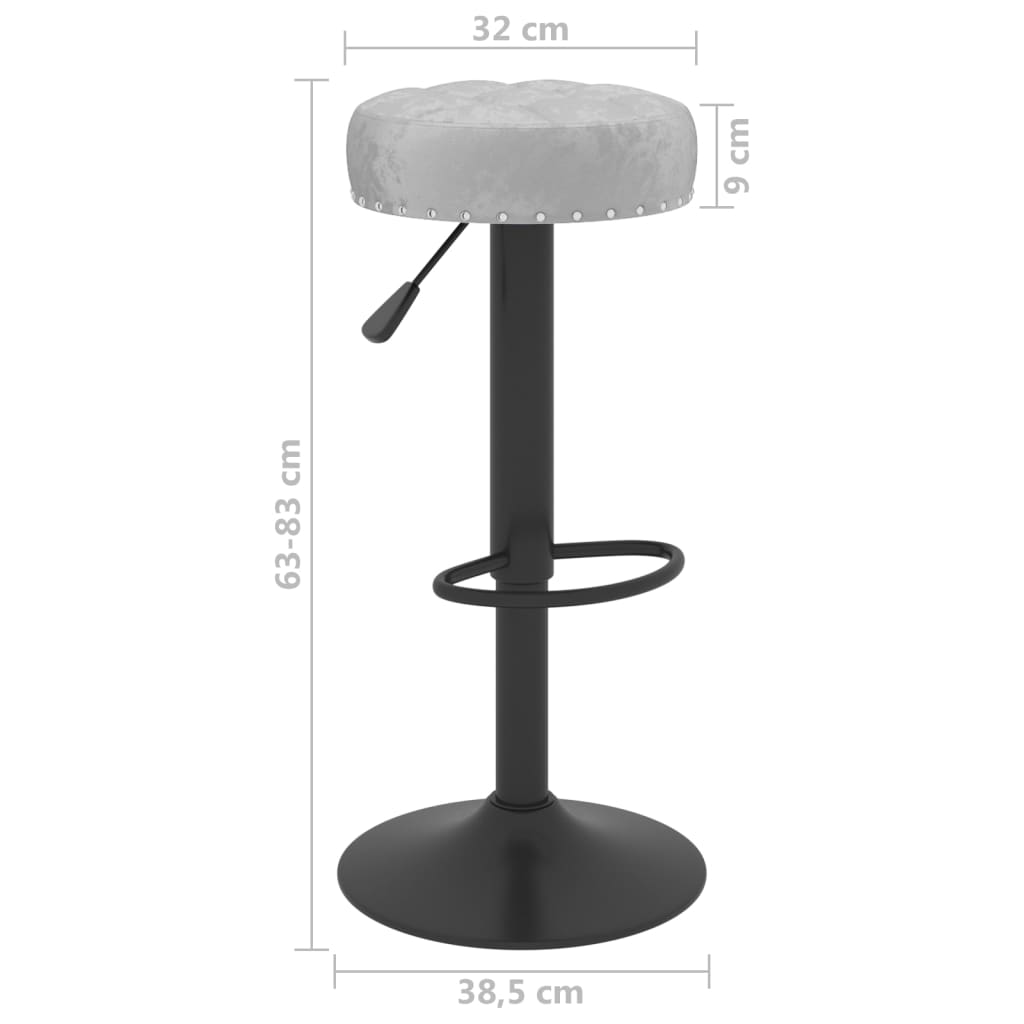 Bar stools 2 pcs. Gray velvet