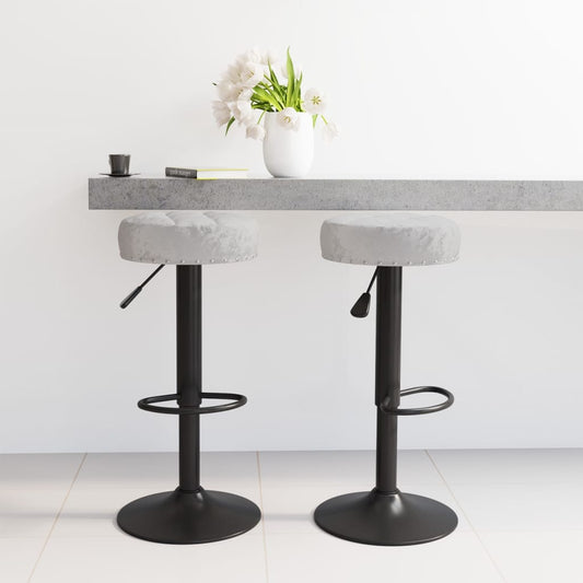 Tabourets de bar 2 pcs Velours gris