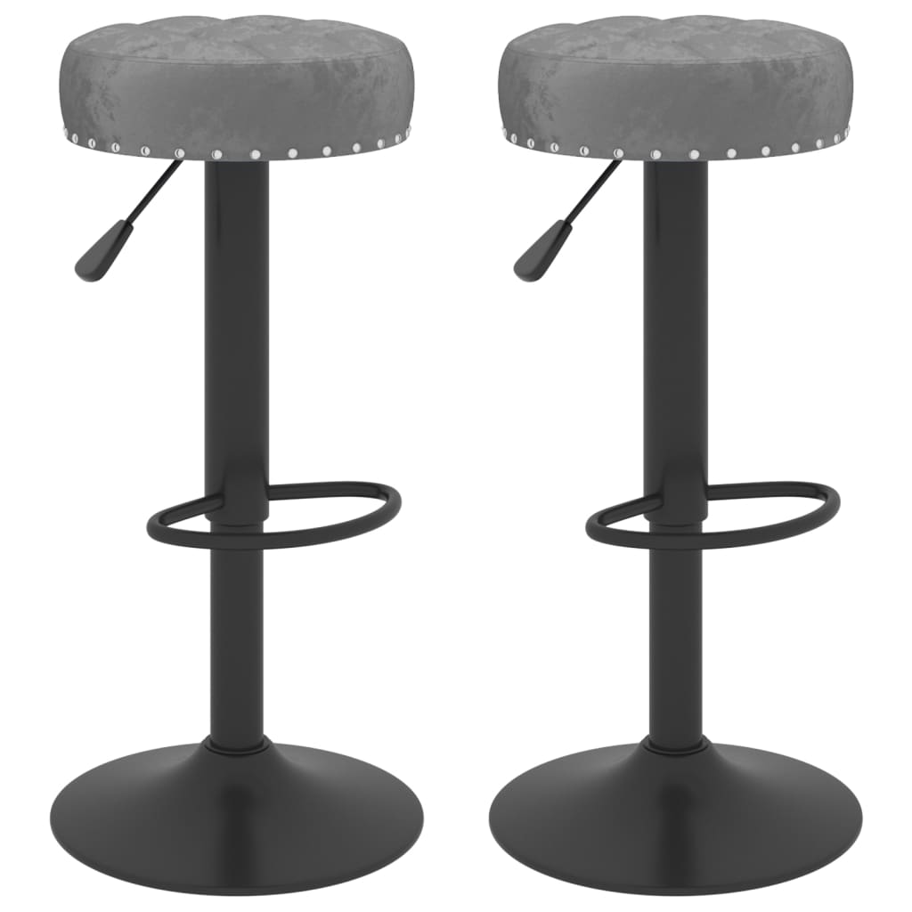 Bar stools 2 pcs. Dark gray velvet