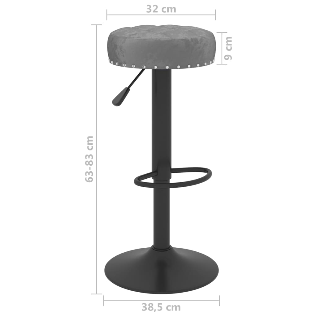 Bar stools 2 pcs. Dark gray velvet