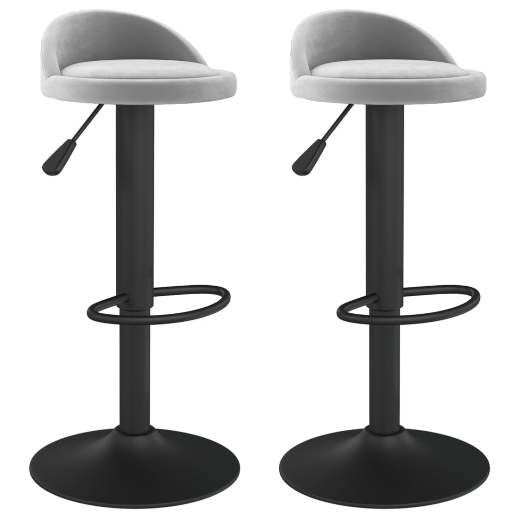 Bar stools 2 pcs. Light gray velvet