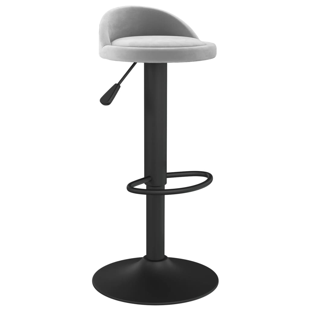 Bar stools 2 pcs. Light gray velvet