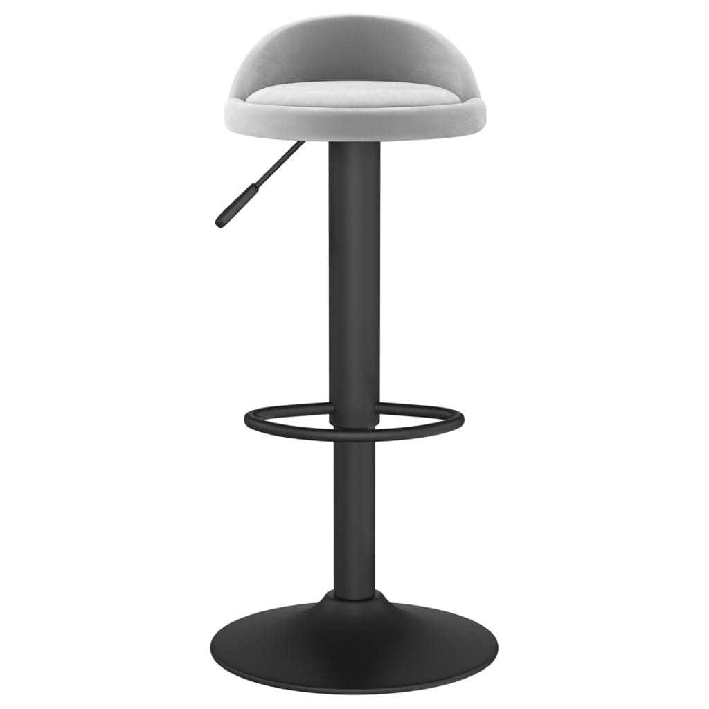 Bar stools 2 pcs. Light gray velvet