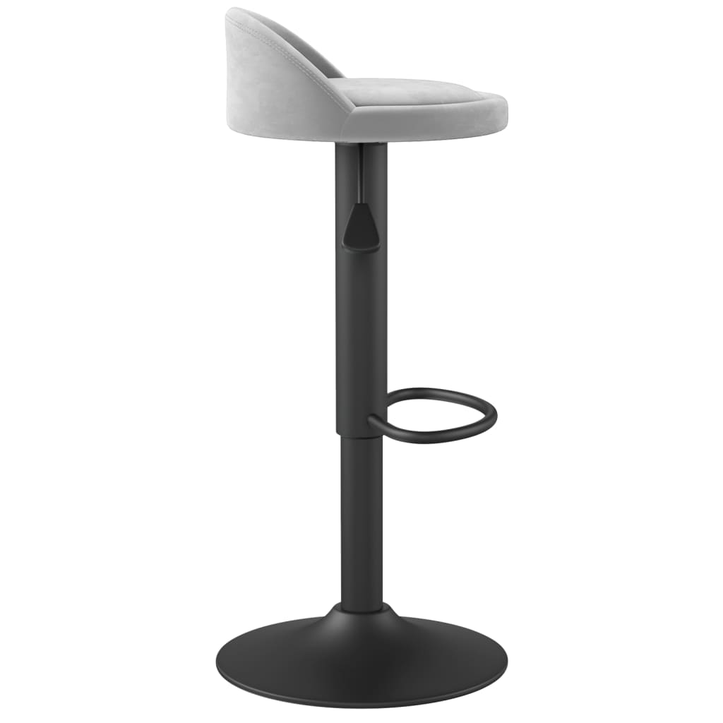 Bar stools 2 pcs. Light gray velvet
