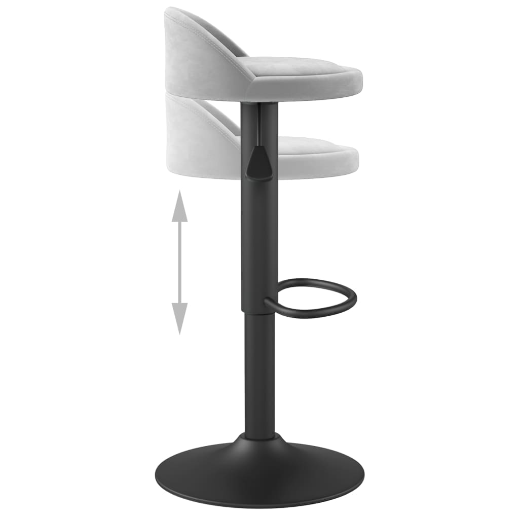 Bar stools 2 pcs. Light gray velvet