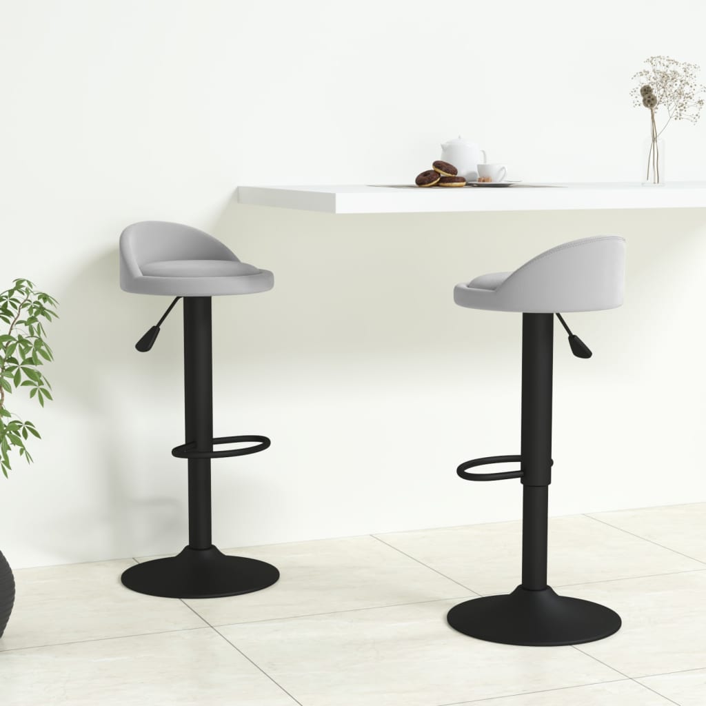 Bar stools 2 pcs. Light gray velvet