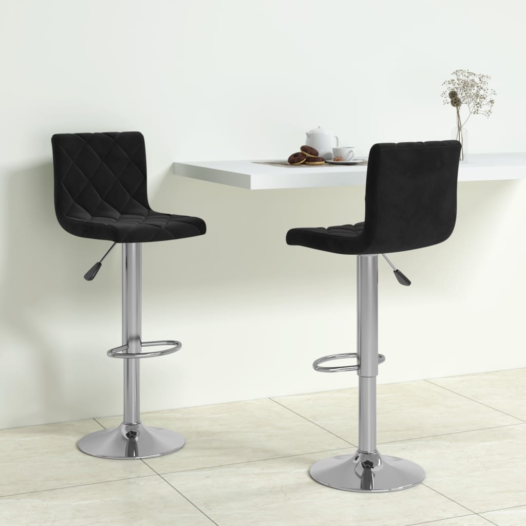 Tabourets de bar 2 pcs Velours noir