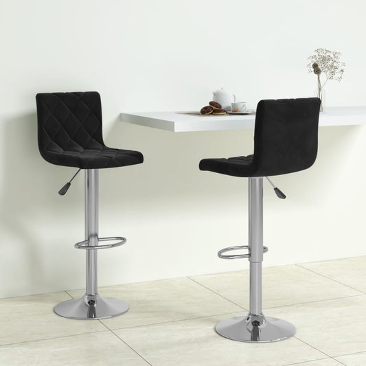 Tabourets de bar 2 pcs Velours noir