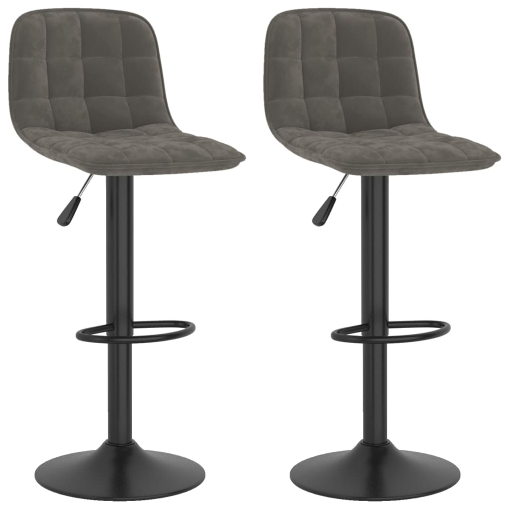 Bar stools 2 pcs. Dark gray velvet