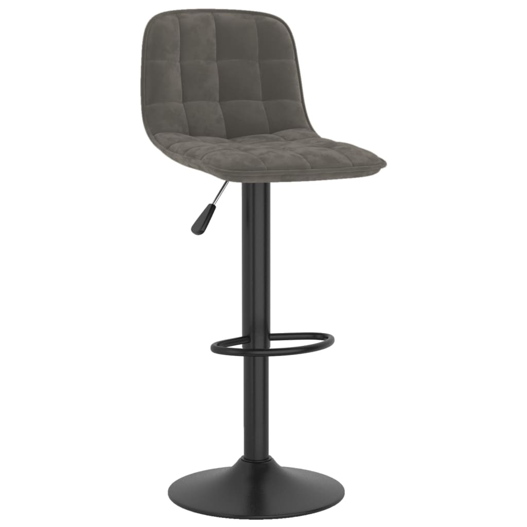 Bar stools 2 pcs. Dark gray velvet