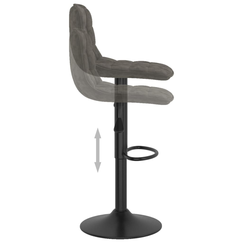 Bar stools 2 pcs. Dark gray velvet