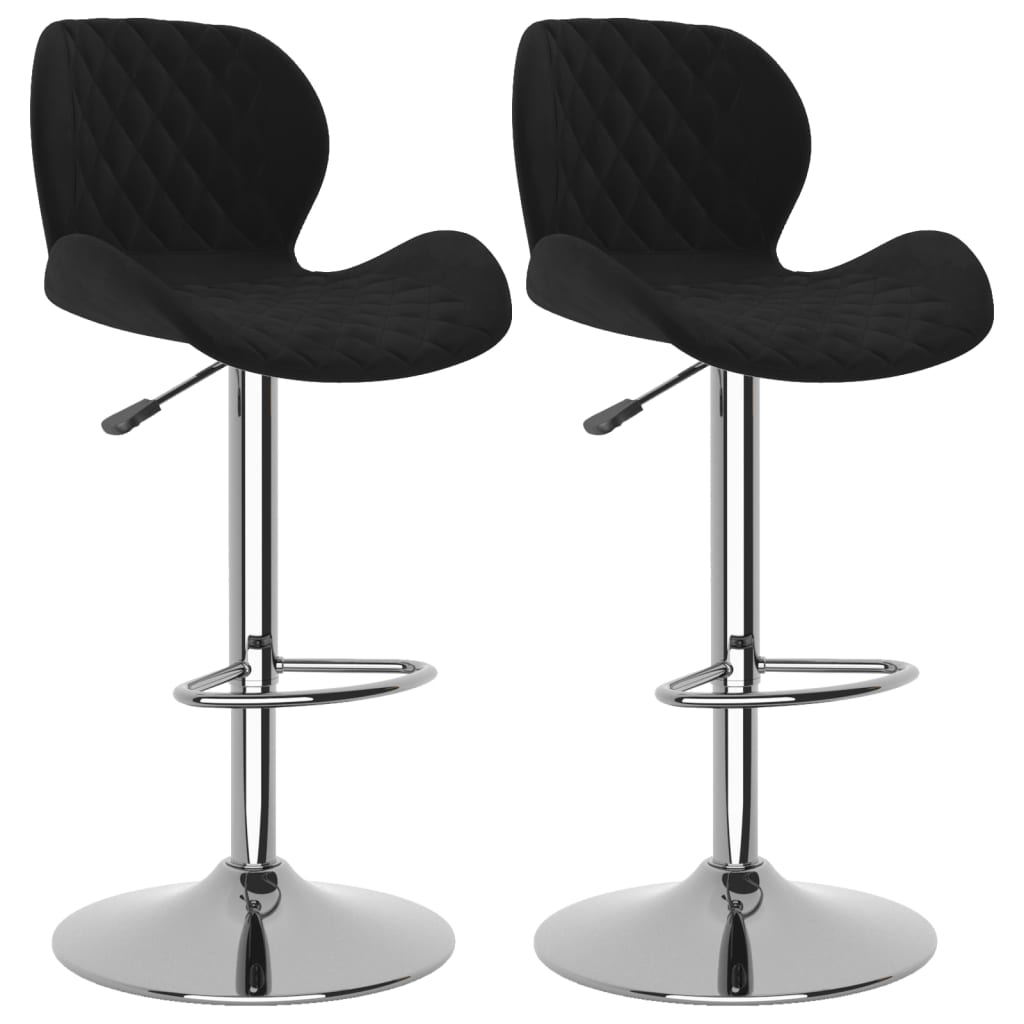 Tabourets de bar 2 pcs Velours noir