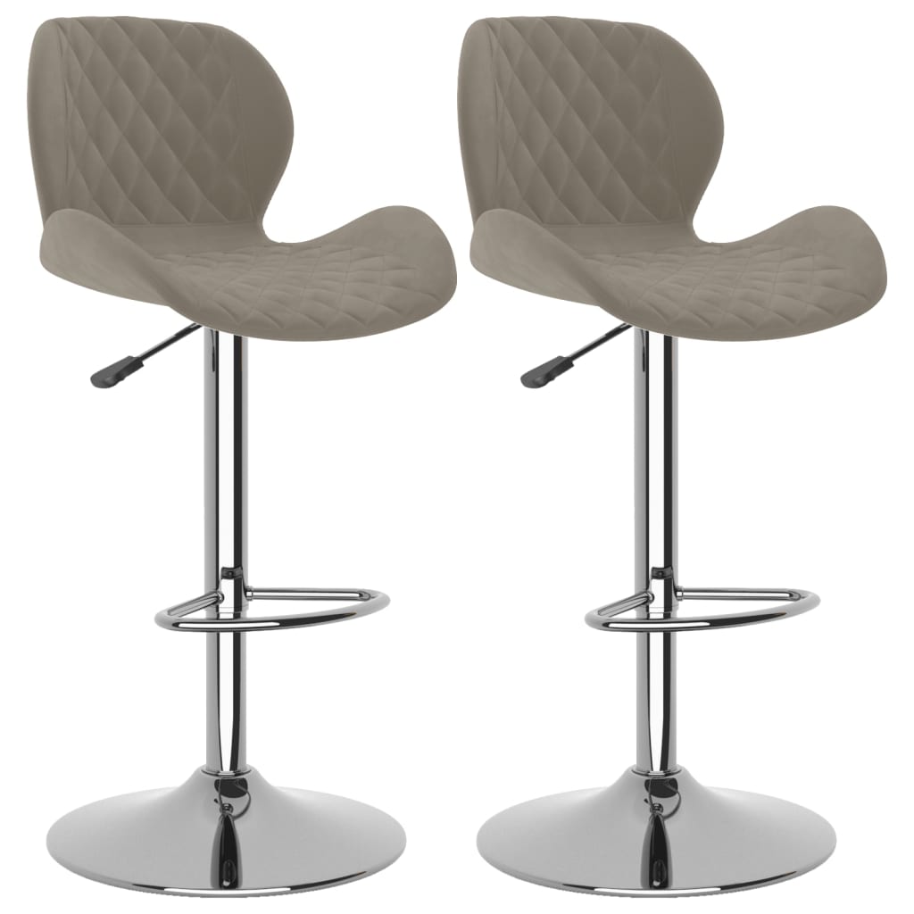 Bar stools 2 pcs. Light gray velvet