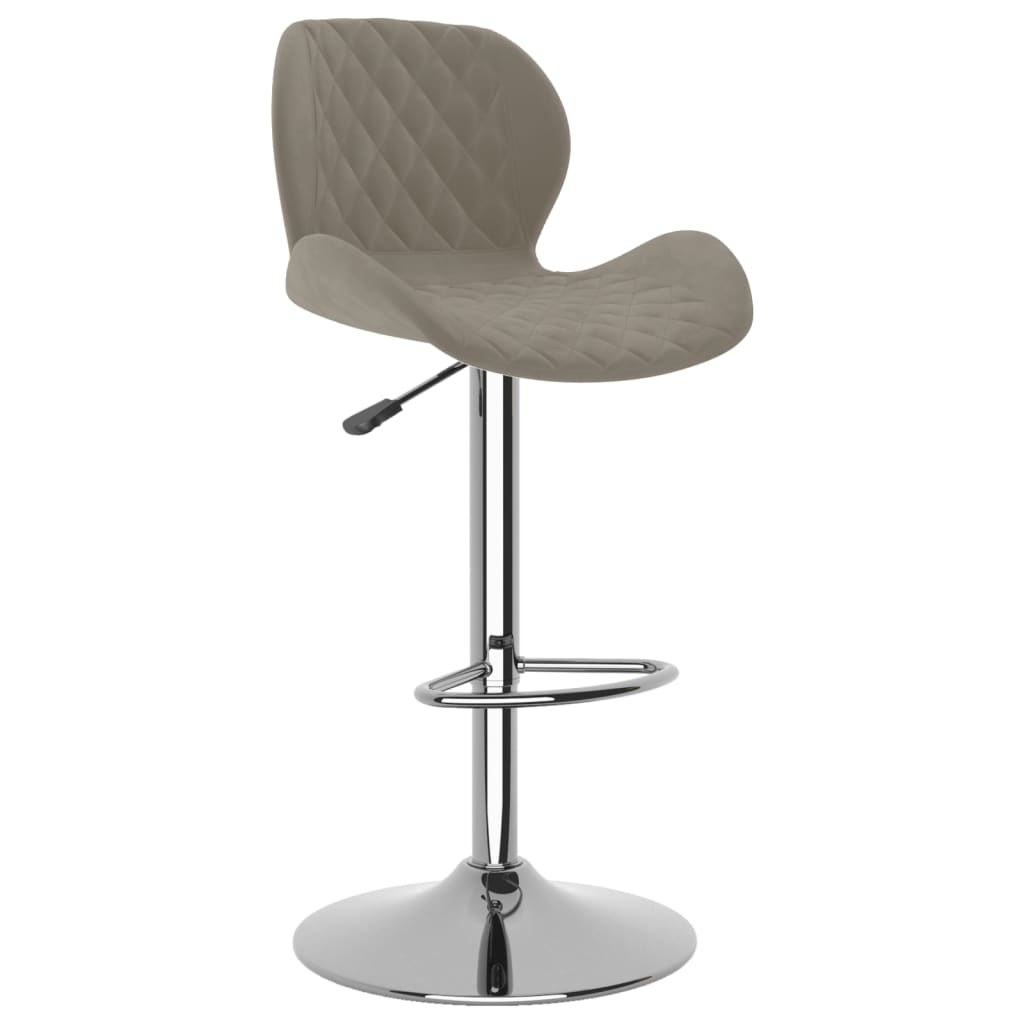 Bar stools 2 pcs. Light gray velvet