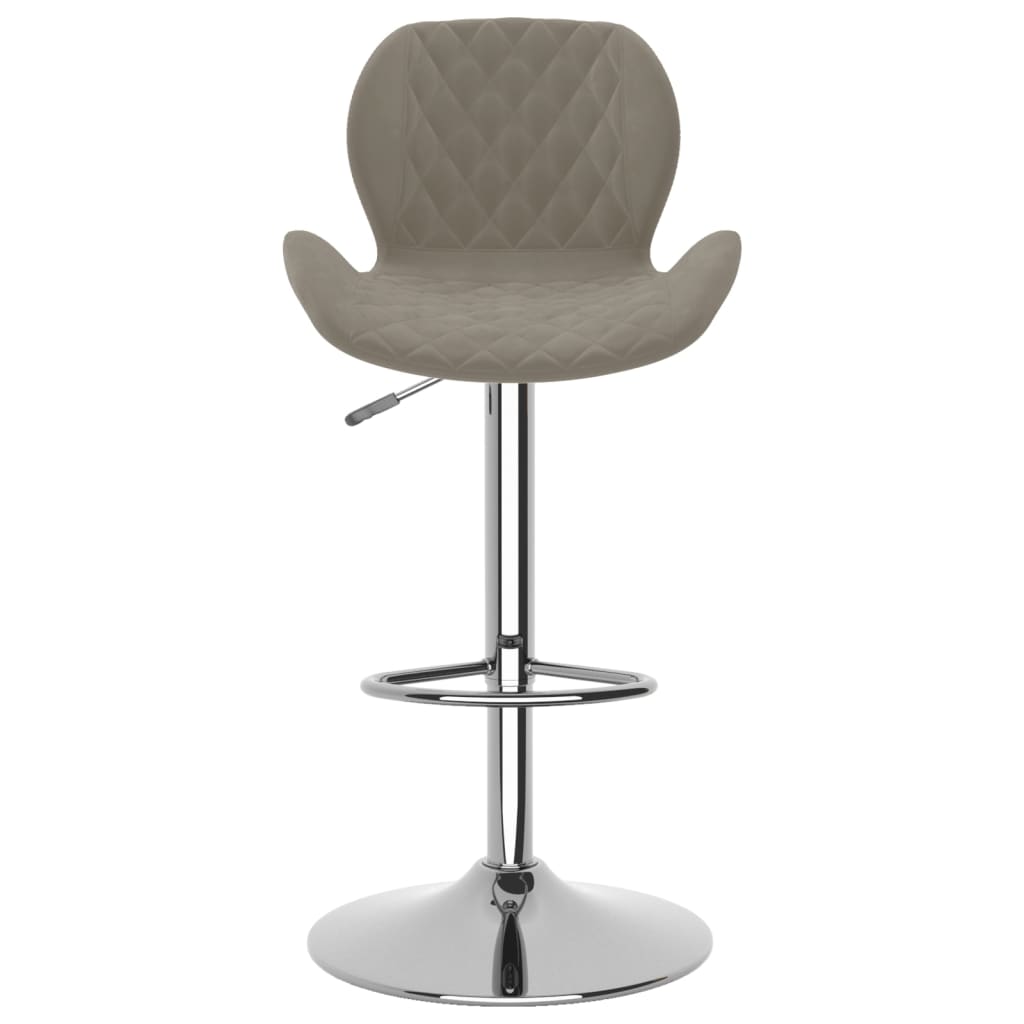 Bar stools 2 pcs. Light gray velvet