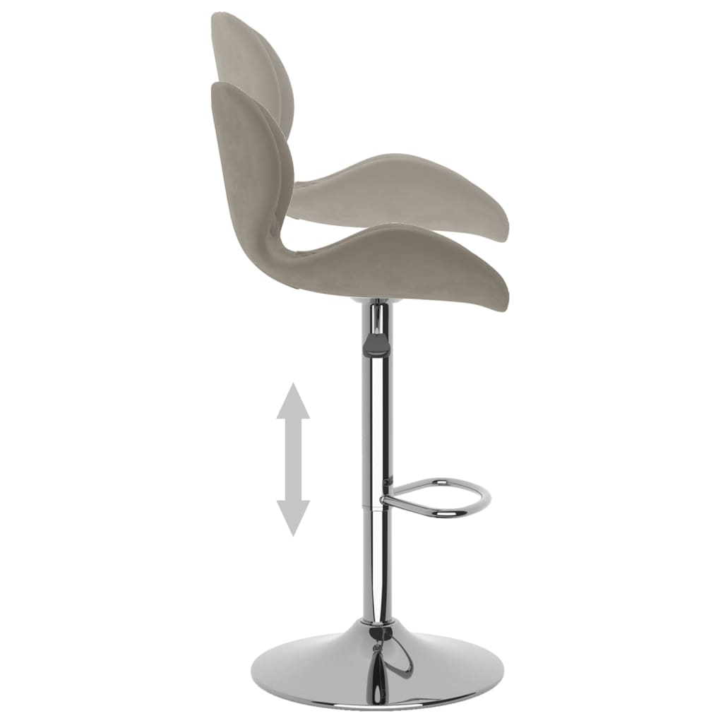 Bar stools 2 pcs. Light gray velvet
