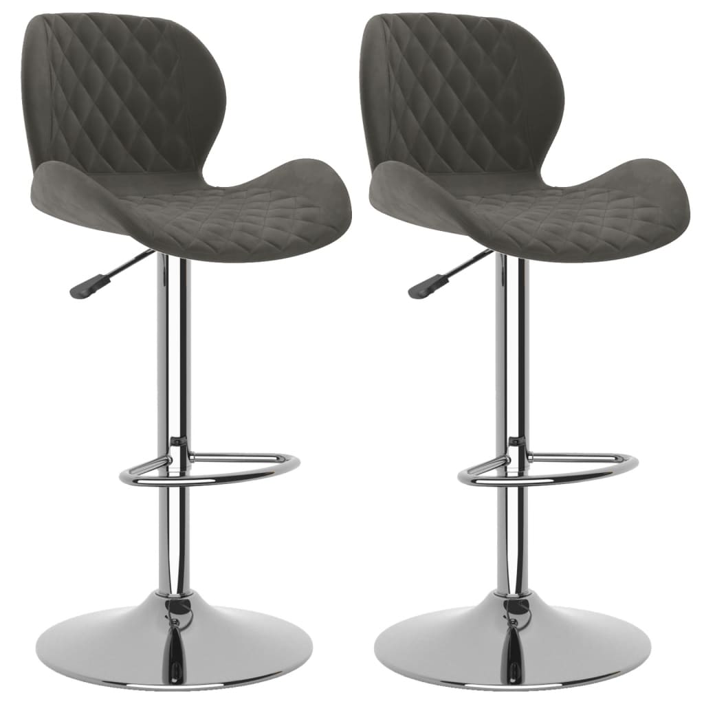 Bar stools 2 pcs. Dark gray velvet