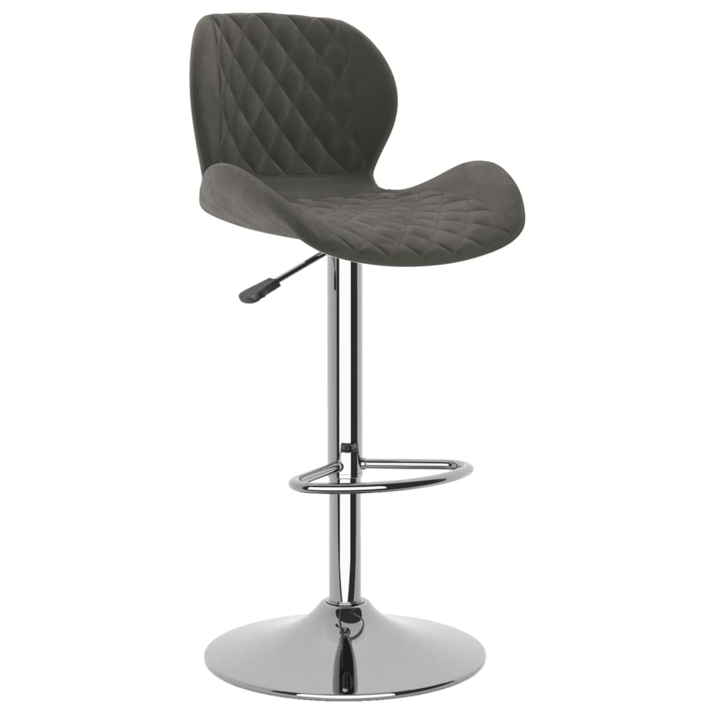 Bar stools 2 pcs. Dark gray velvet