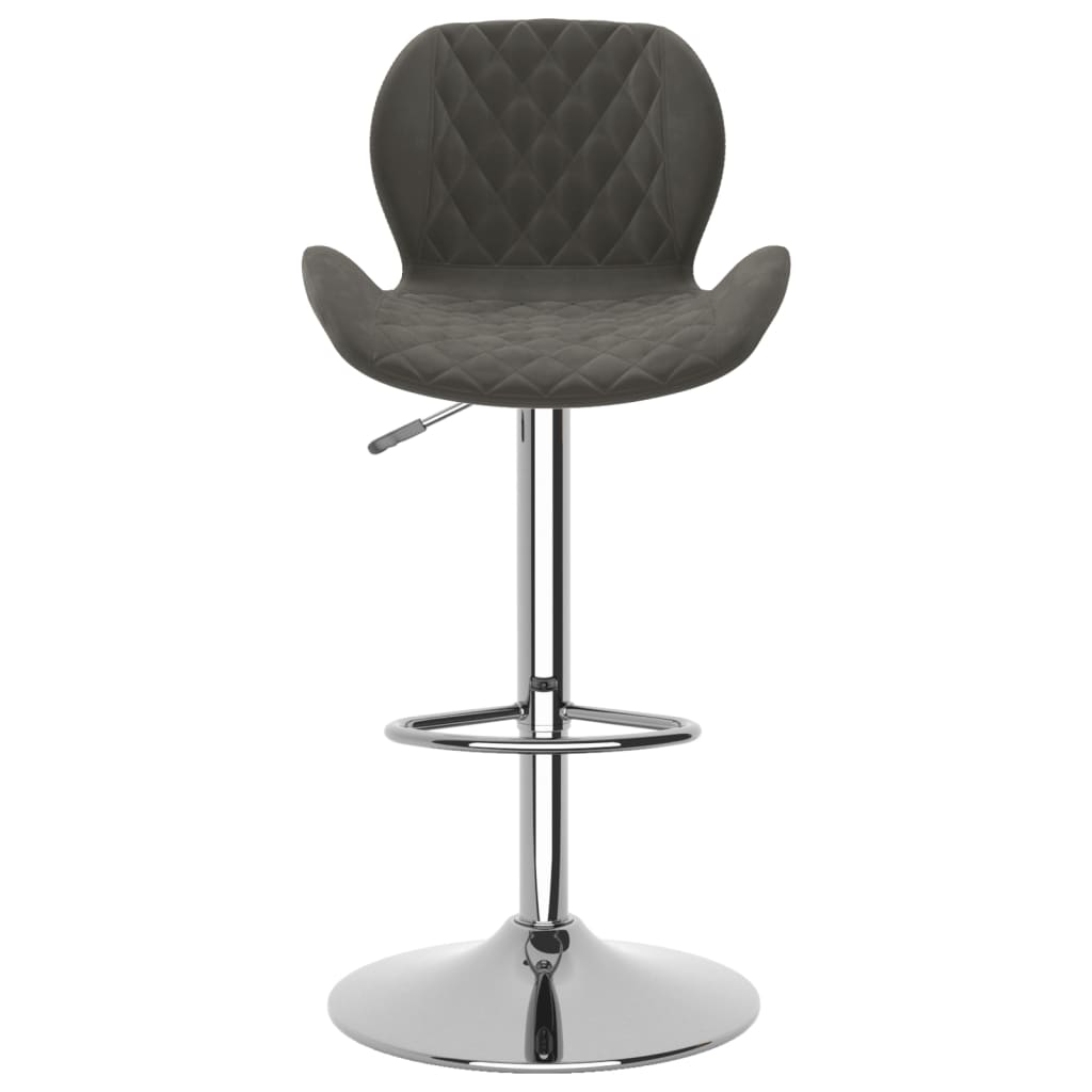 Bar stools 2 pcs. Dark gray velvet