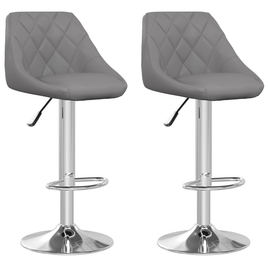 Bar stools 2 pcs. Gray faux leather