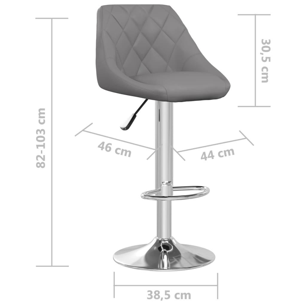 Bar stools 2 pcs. Gray faux leather