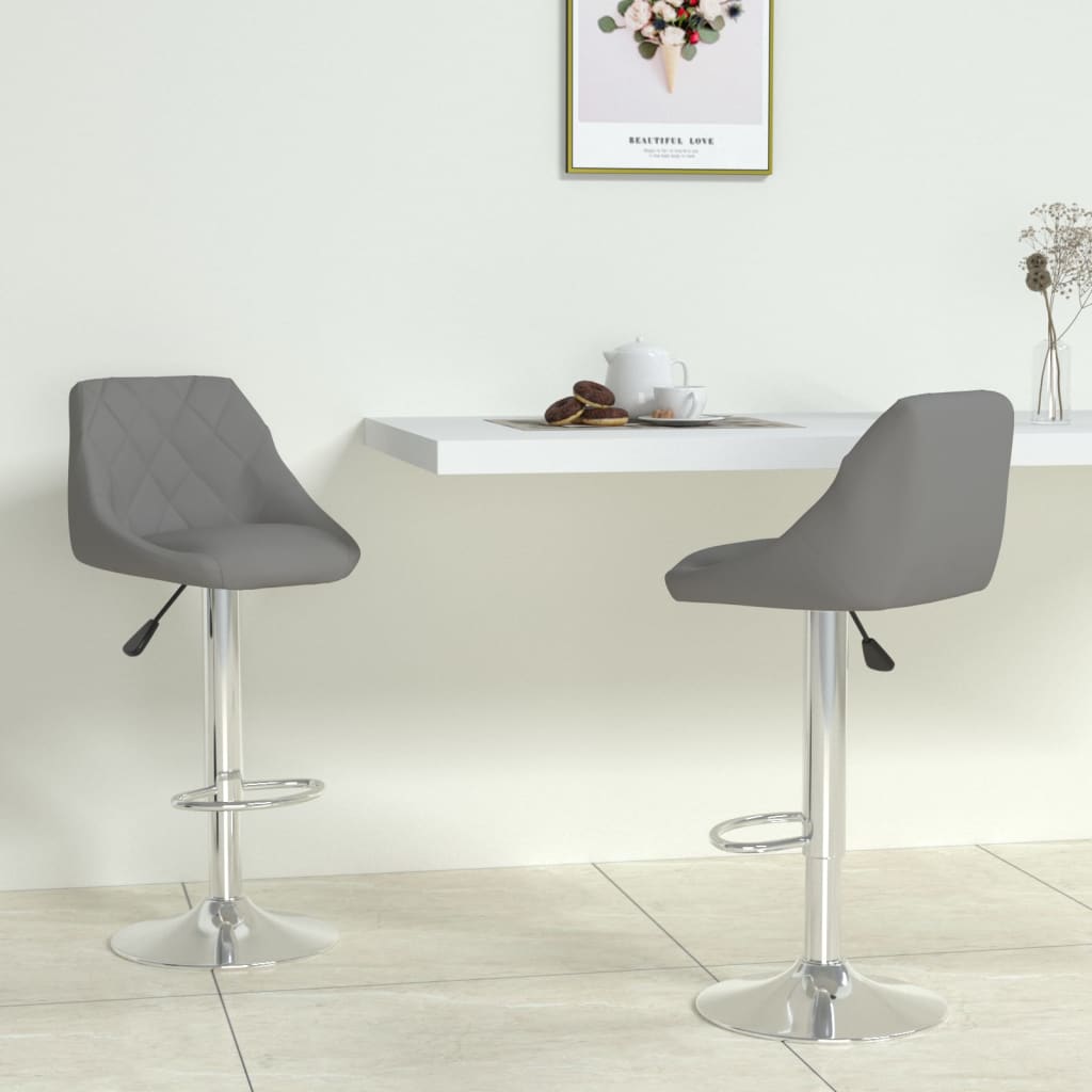 Bar stools 2 pcs. Gray faux leather
