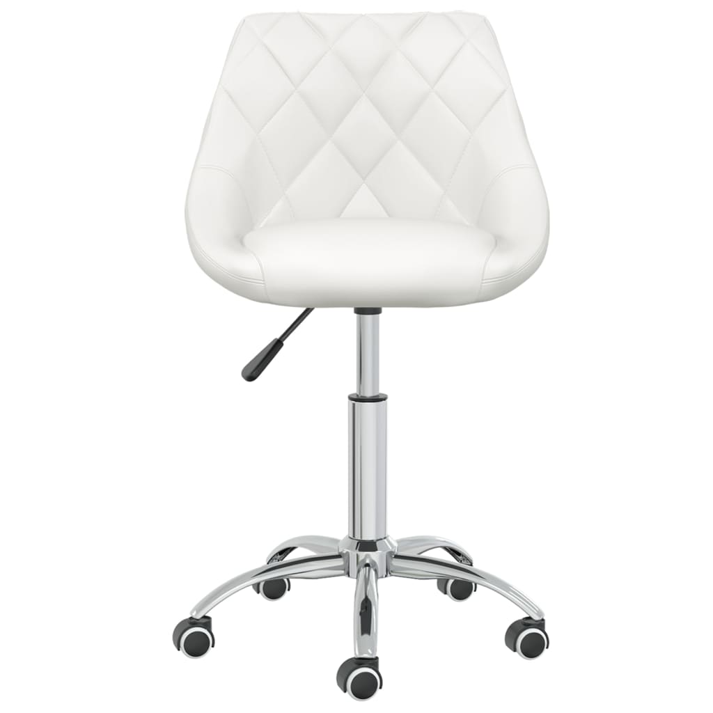 Dining room chairs 2 pieces swivel white faux leather