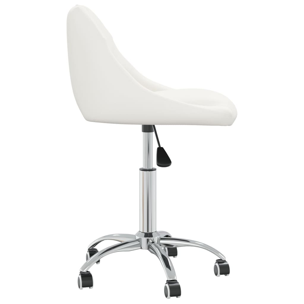 Dining room chairs 2 pieces swivel white faux leather