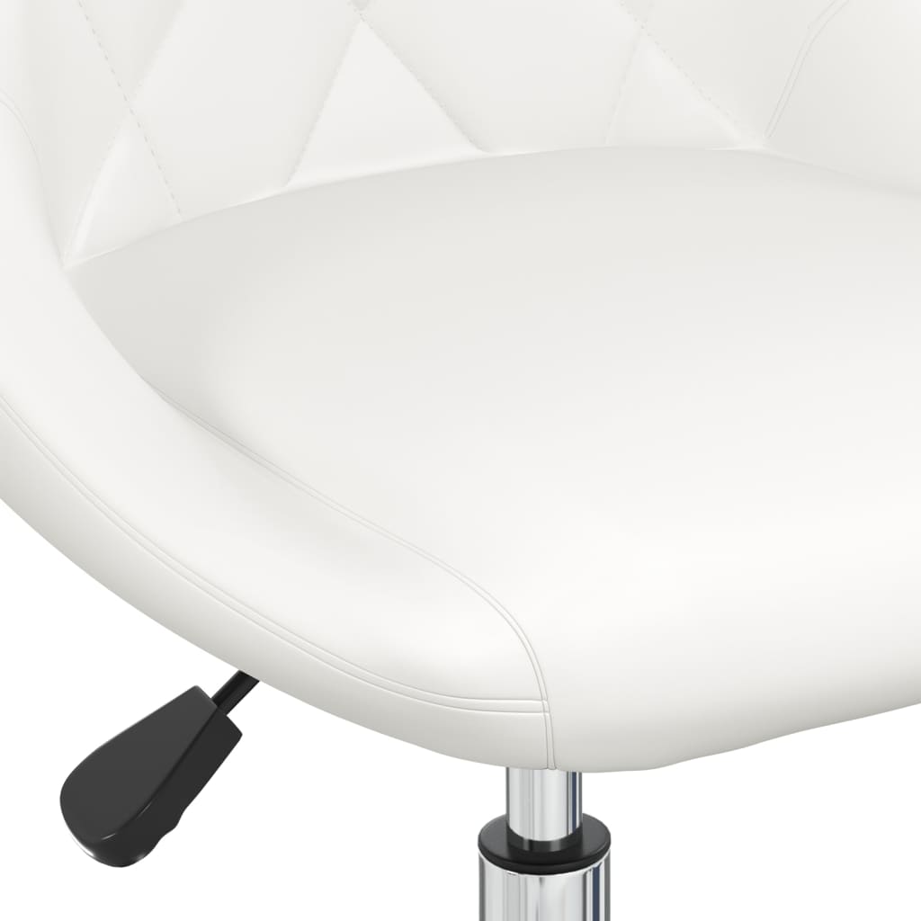 Dining room chairs 2 pieces swivel white faux leather