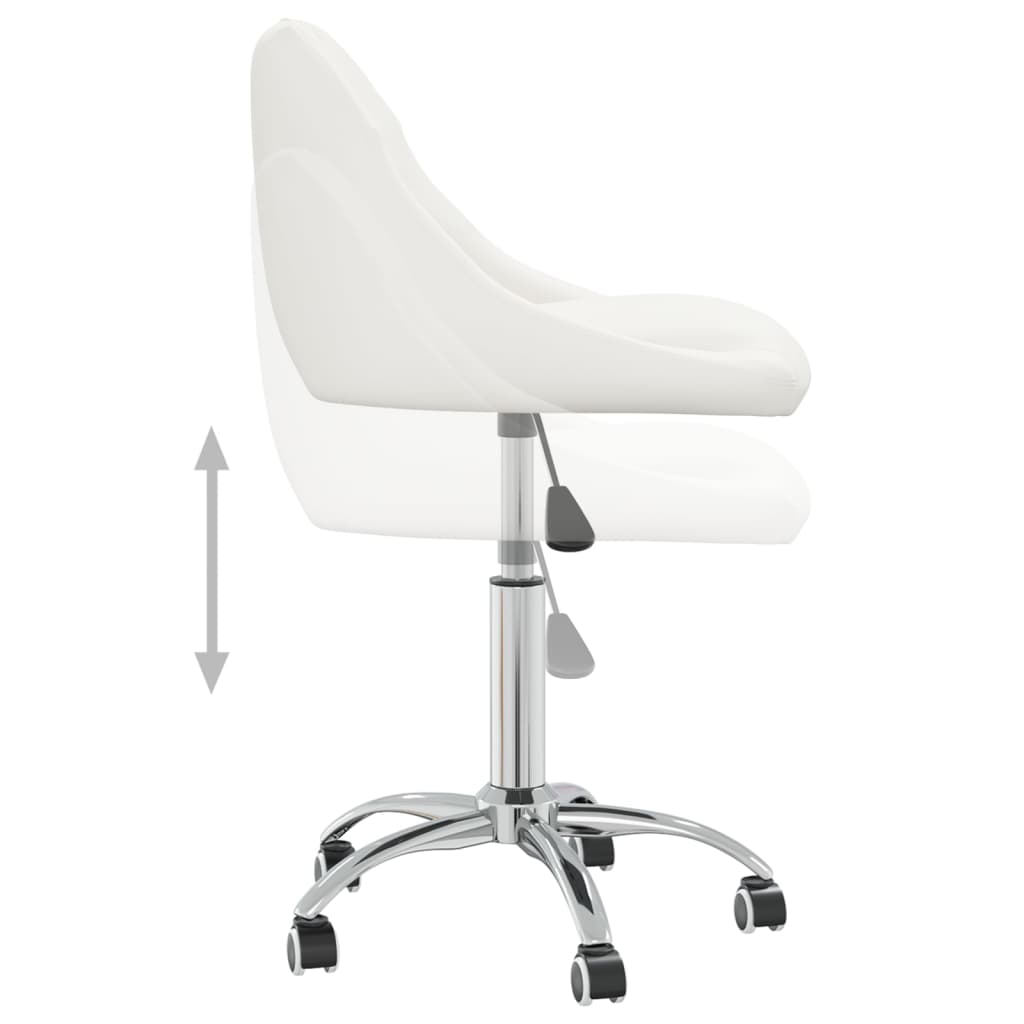 Dining room chairs 2 pieces swivel white faux leather