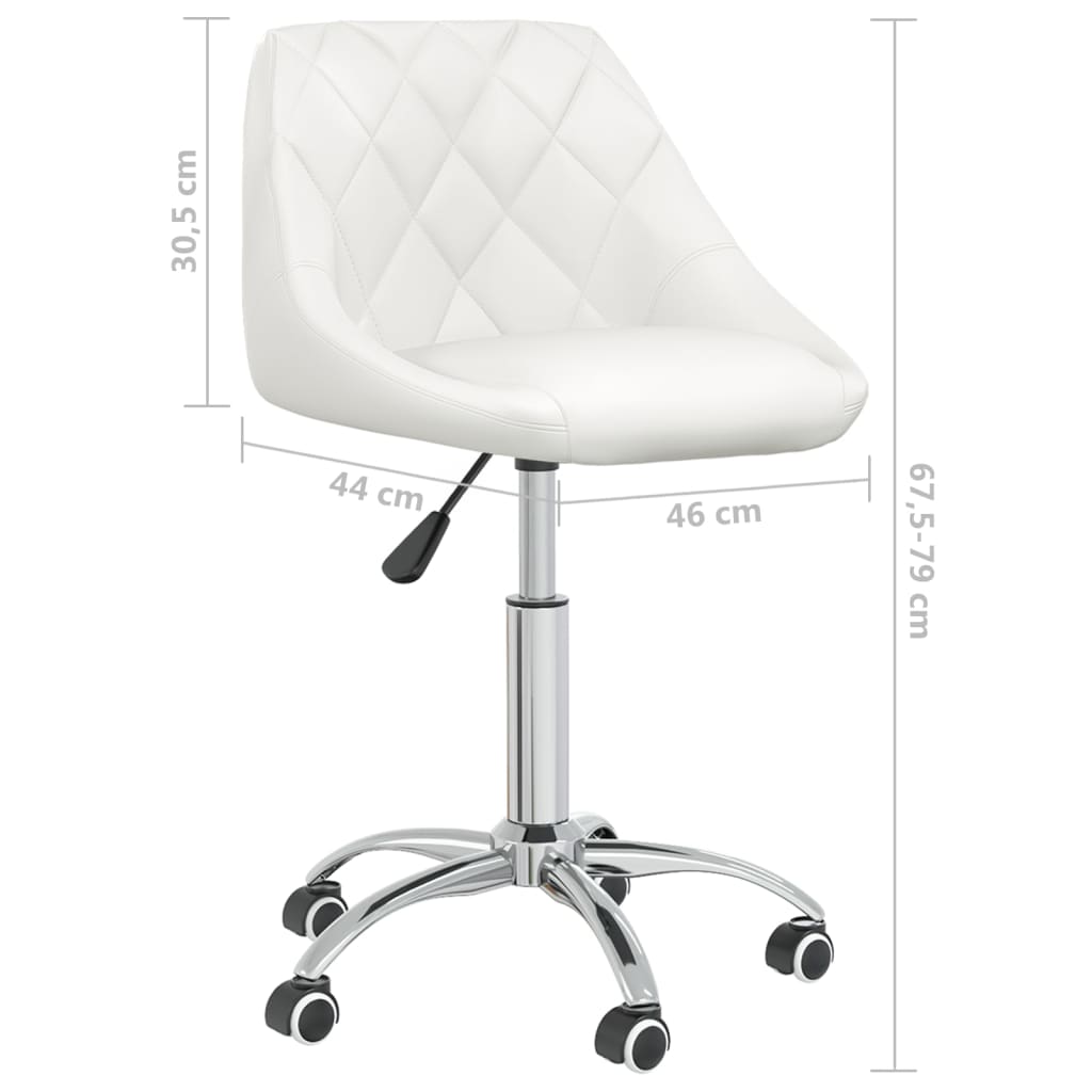 Dining room chairs 2 pieces swivel white faux leather