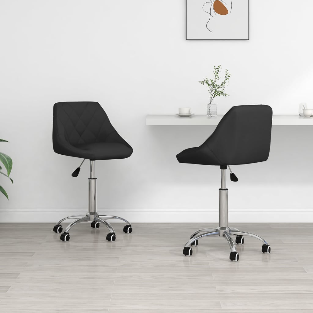 Dining room chairs 2 pieces. Rotatable black faux leather