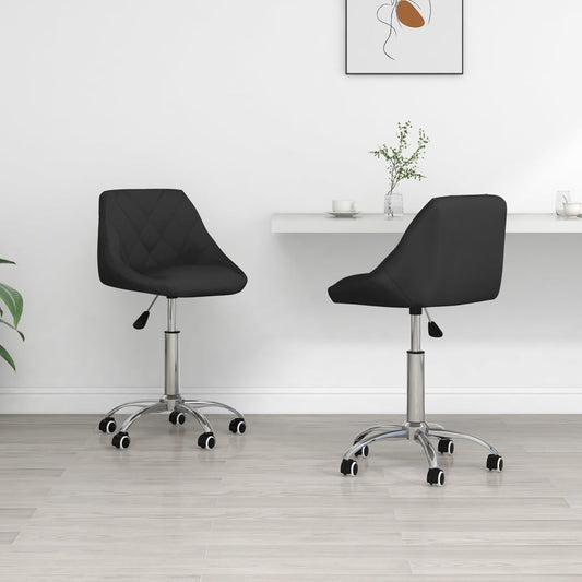 Dining room chairs 2 pieces. Rotatable black faux leather
