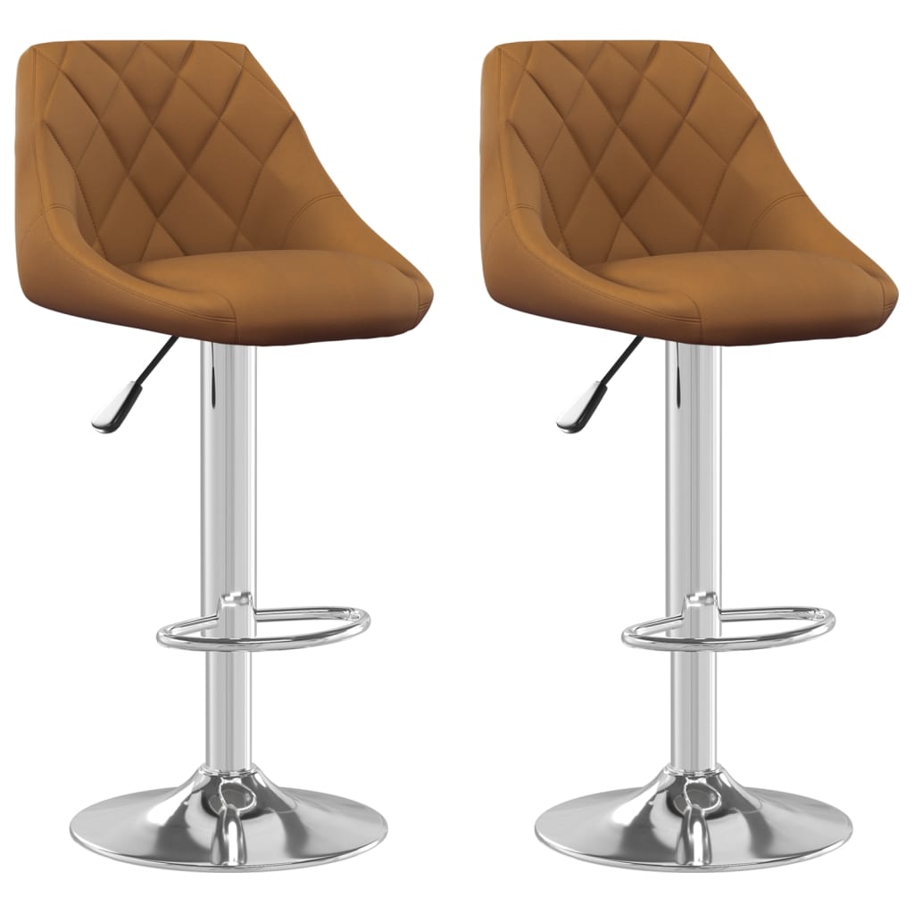 Bar stools 2 pcs. Brown velvet