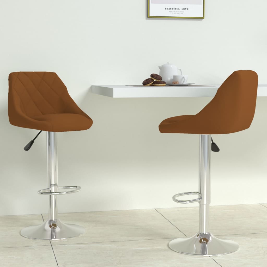 Bar stools 2 pcs. Brown velvet
