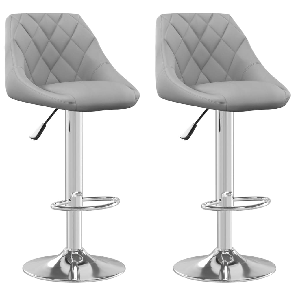 Bar stools 2 pcs. Light gray velvet