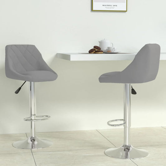 Tabourets de bar 2 pcs Velours gris clair
