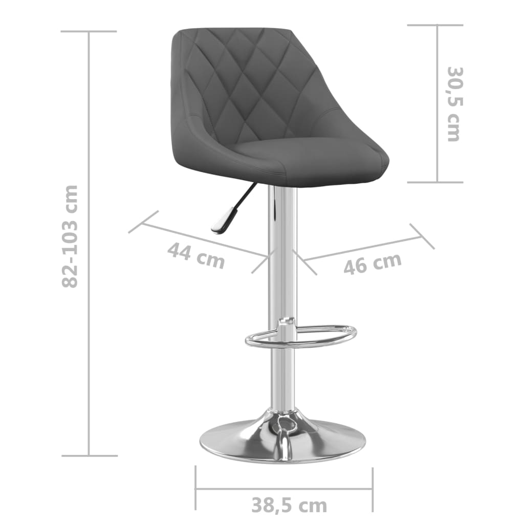 Bar stools 2 pcs. Dark gray velvet