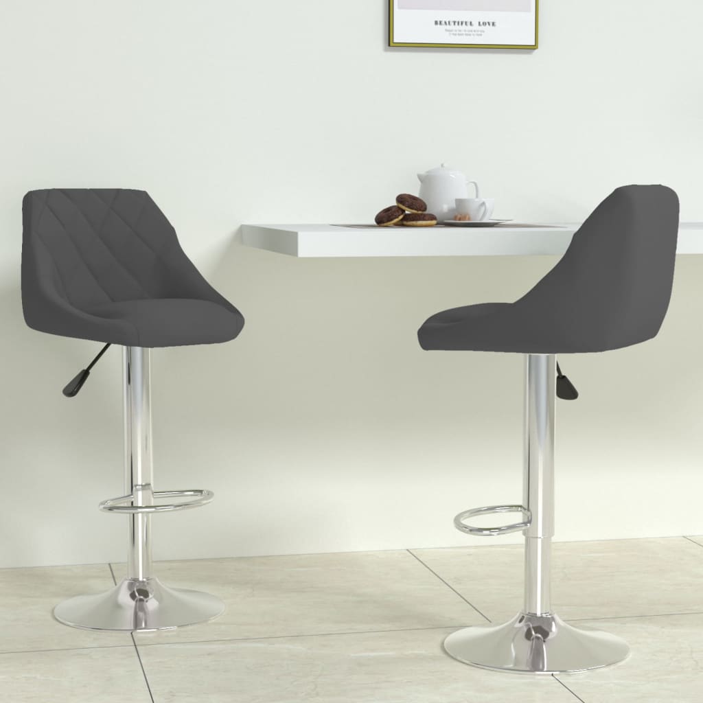 Bar stools 2 pcs. Dark gray velvet