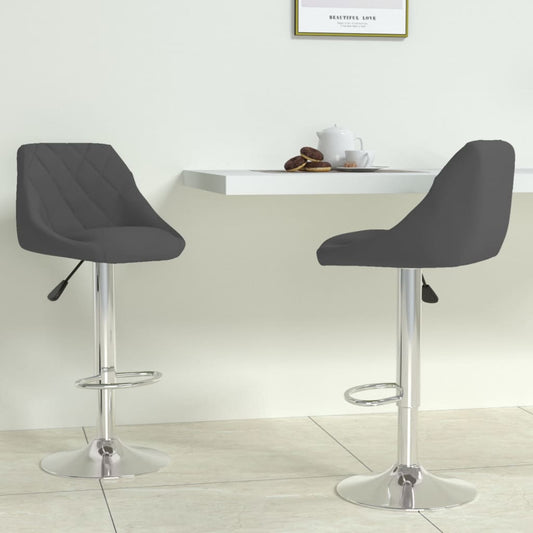 Tabourets de bar 2 pcs Velours gris foncé