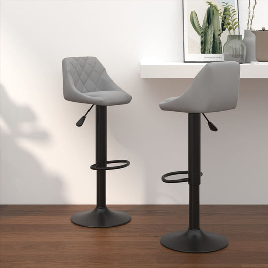 Tabourets de bar 2 pcs Velours gris clair