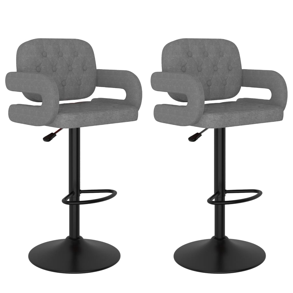 Bar stools 2 pcs. Light gray fabric